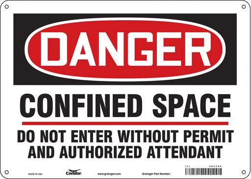 Safety Sign 10 inx14 in Polyethylene