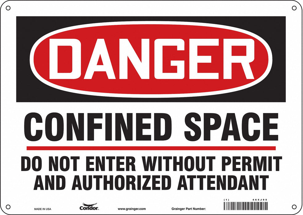 Safety Sign 10 inx14 in Polyethylene