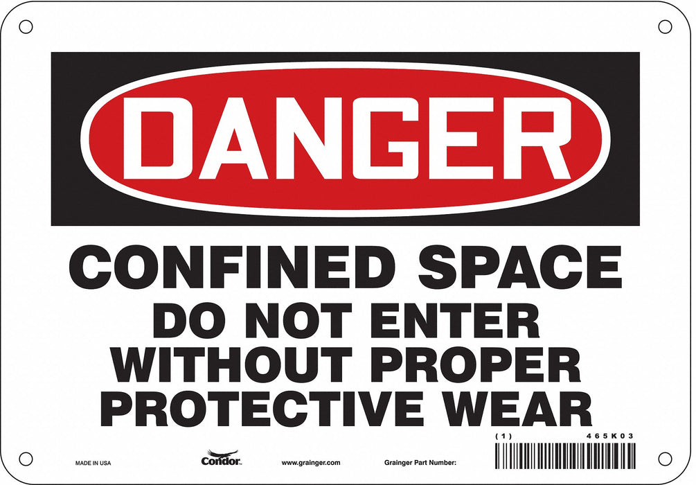 Safety Sign 7 in x 10 in Polyethylene