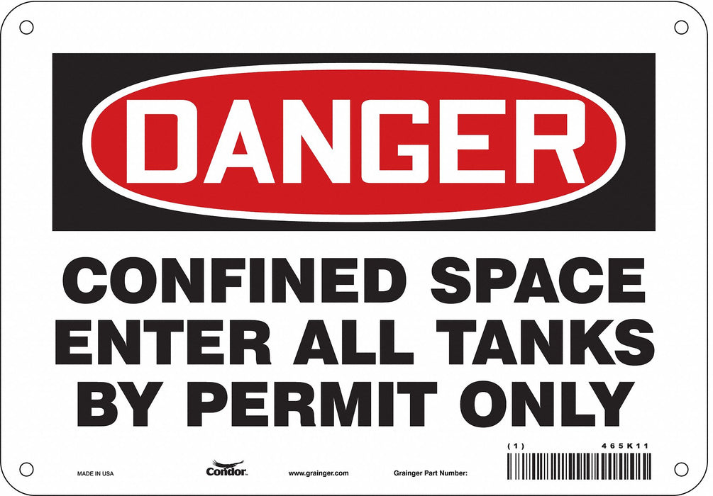 Safety Sign 7 inx10 in Polyethylene