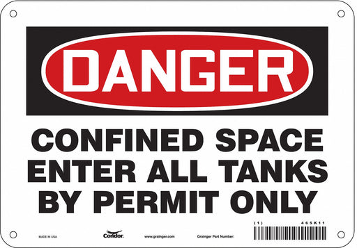 Safety Sign 7 inx10 in Polyethylene