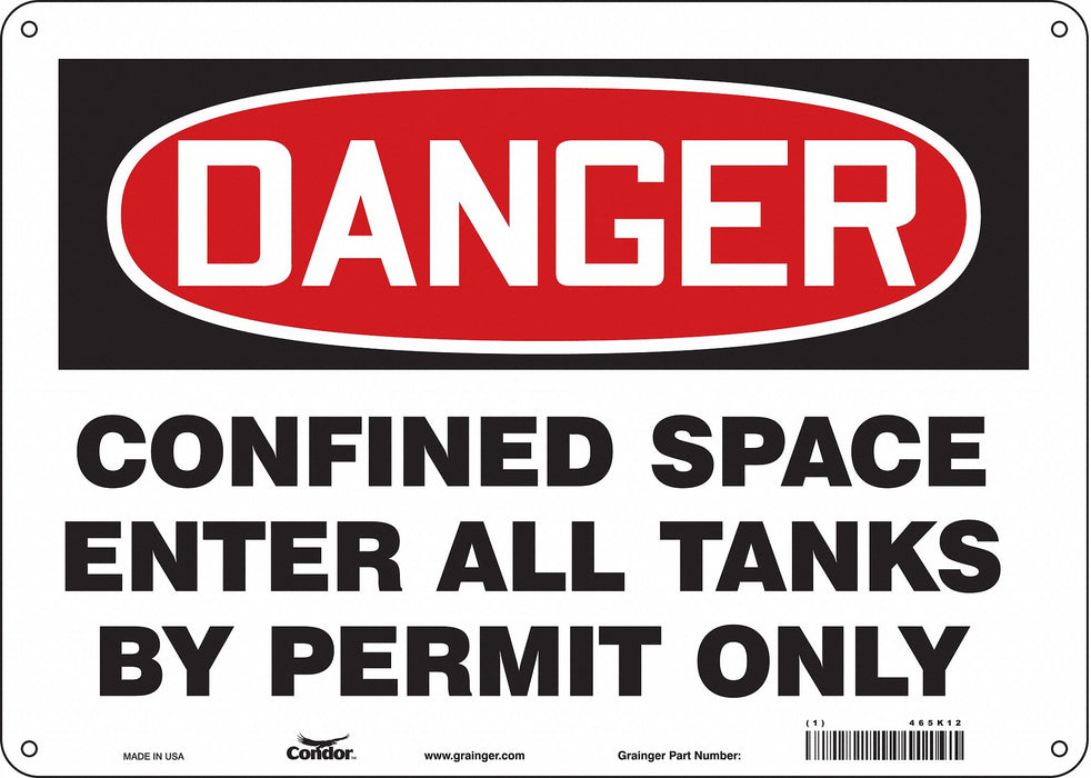 Safety Sign 10 inx14 in Polyethylene
