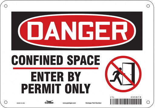 Safety Sign 7 inx10 in Polyethylene
