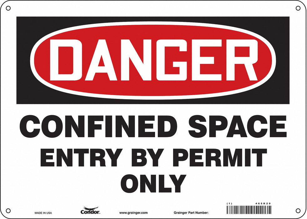 Safety Sign 10 inx14 in Polyethylene