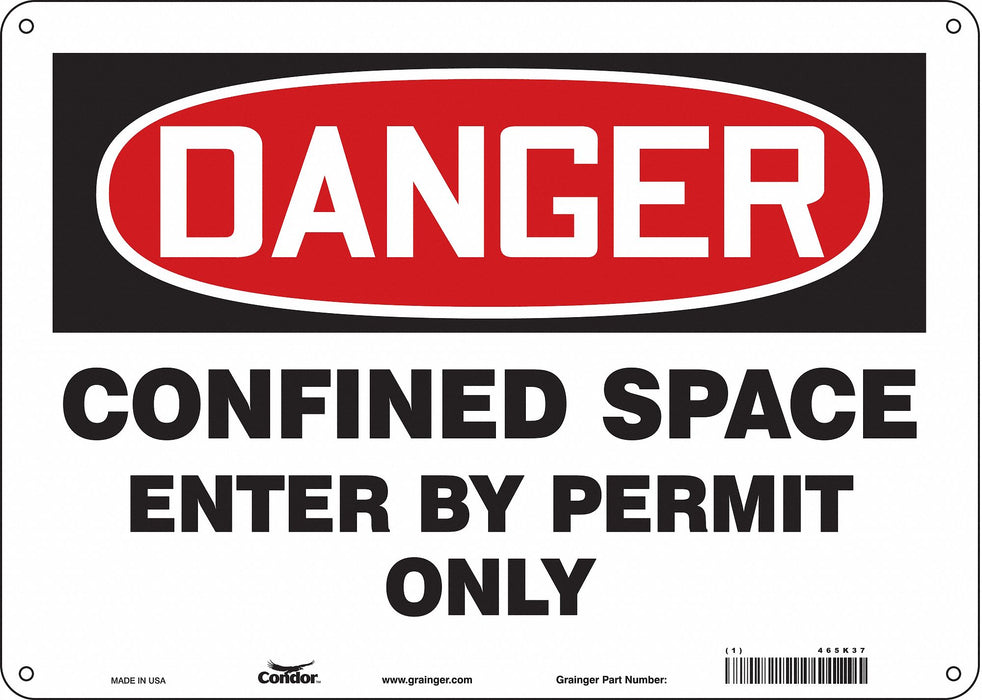 Safety Sign 10 inx14 in Polyethylene