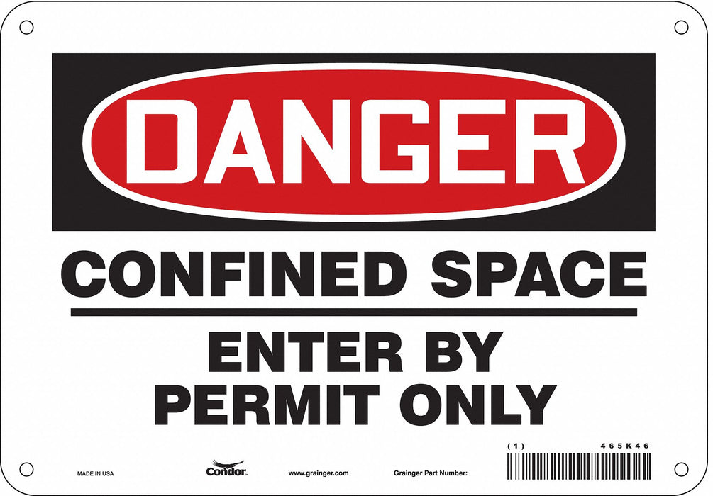 J6916 Safety Sign 7 inx10 in Polyethylene