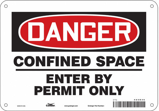 J6916 Safety Sign 7 inx10 in Polyethylene
