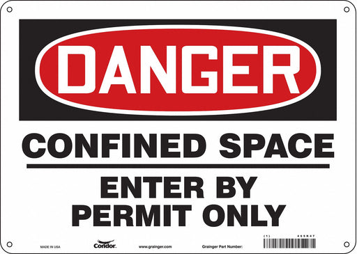 J6916 Safety Sign 10 inx14 in Polyethylene