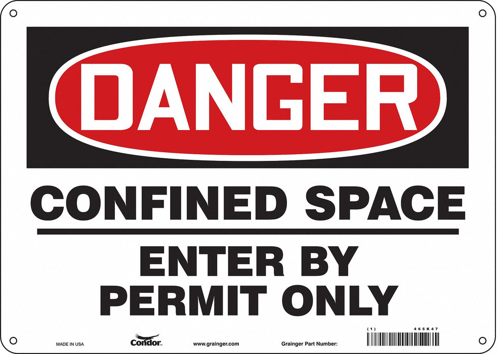J6916 Safety Sign 10 inx14 in Polyethylene