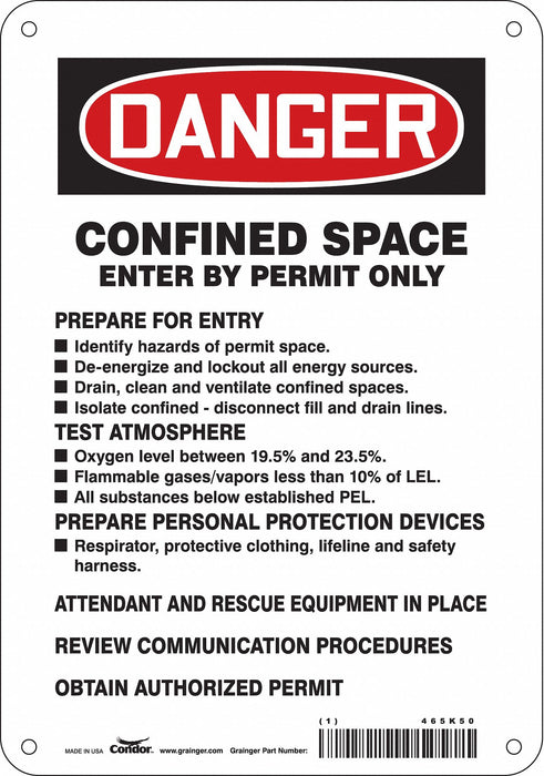 Safety Sign 10 inx7 in Aluminum