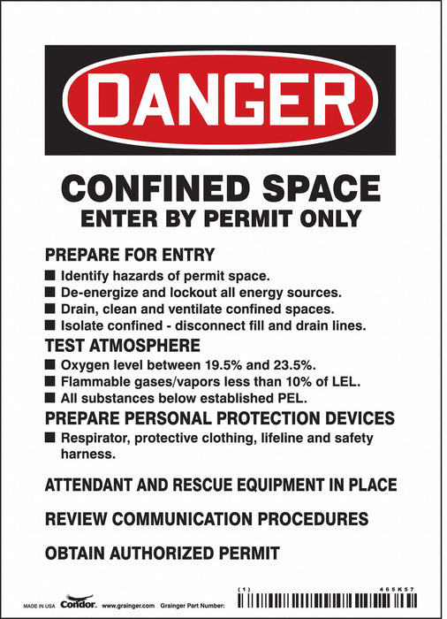 Safety Sign 7 inx5 in Vinyl
