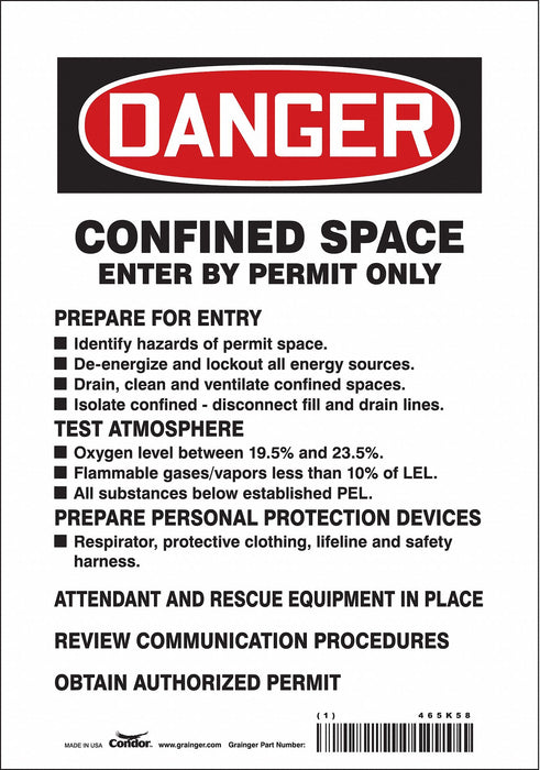 Safety Sign 10 inx7 in Vinyl