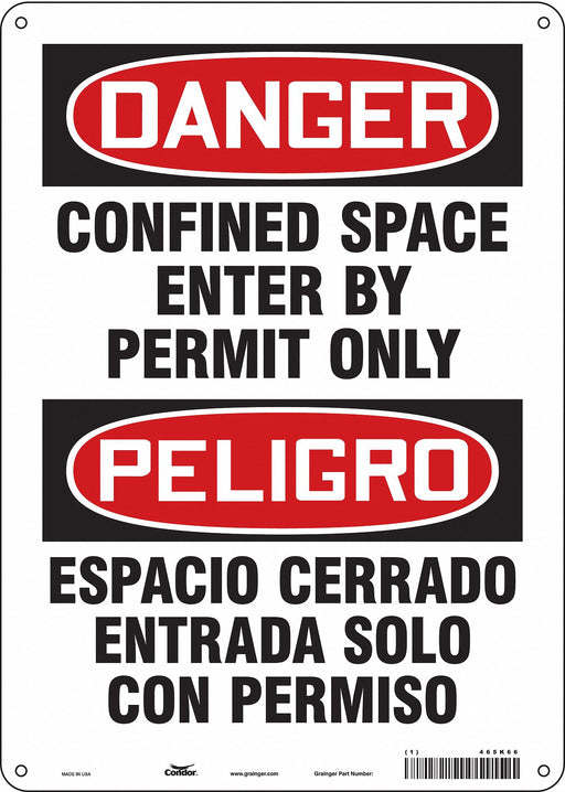 J6917 Safety Sign 14 inx10 in Polyethylene
