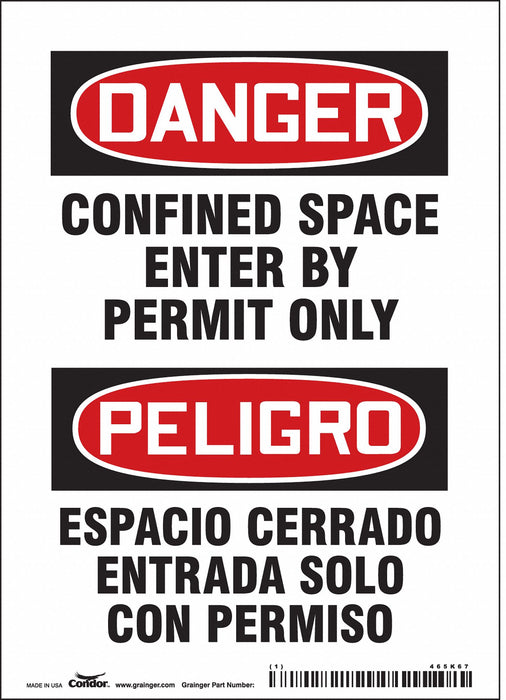 J6917 Safety Sign 7 in x 5 in Vinyl