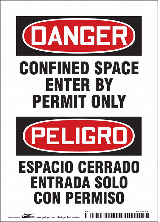 J6917 Safety Sign 7 in x 5 in Vinyl