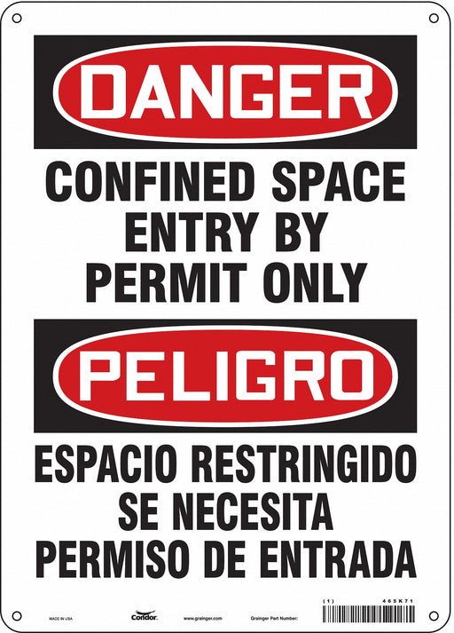 Safety Sign 14 inx10 in Aluminum