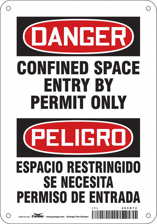 Safety Sign 10 in x 7 in Polyethylene