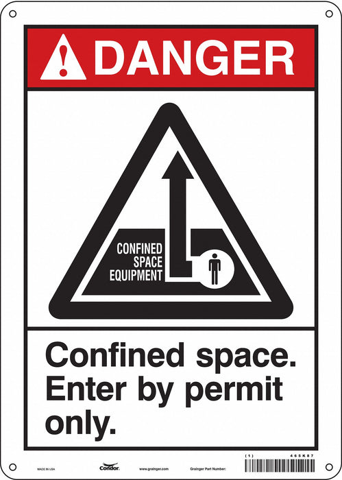 Safety Sign 14 inx10 in Aluminum