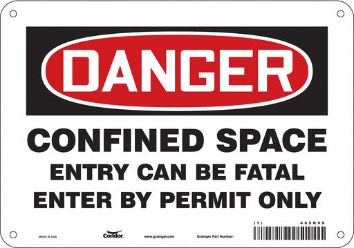 Safety Sign 7 in x 10 in Polyethylene