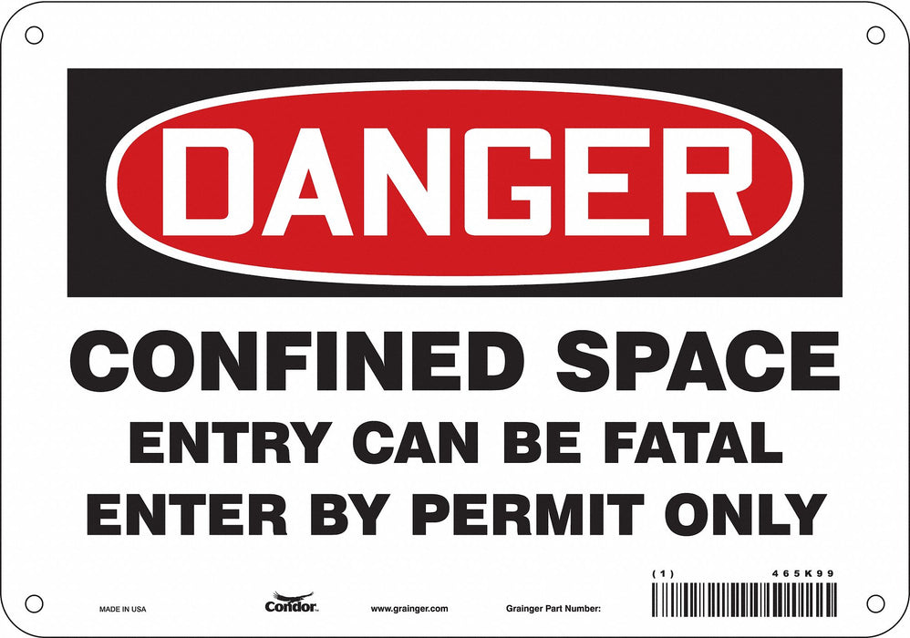 Safety Sign 7 in x 10 in Polyethylene