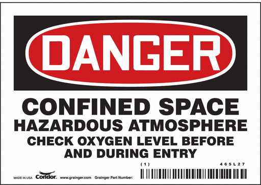 J6918 Safety Sign 3 1/2 inx5 in Vinyl