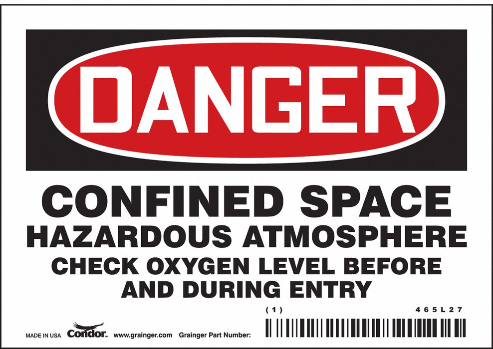 J6918 Safety Sign 3 1/2 inx5 in Vinyl