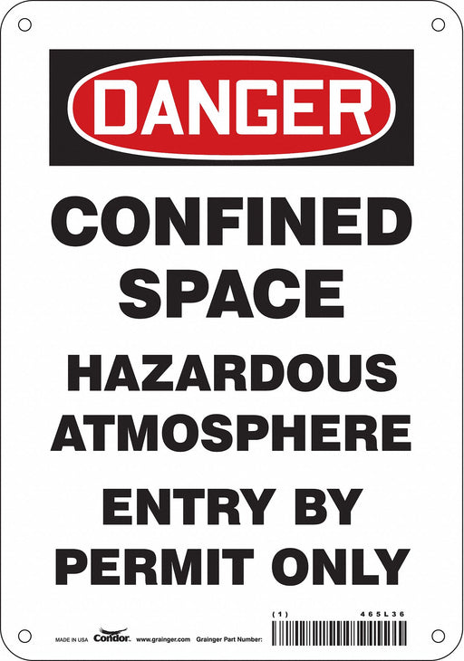 Safety Sign 10 in x 7 in Polyethylene