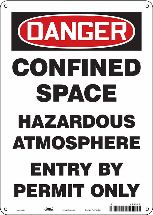 Safety Sign 14 in x 10 in Polyethylene
