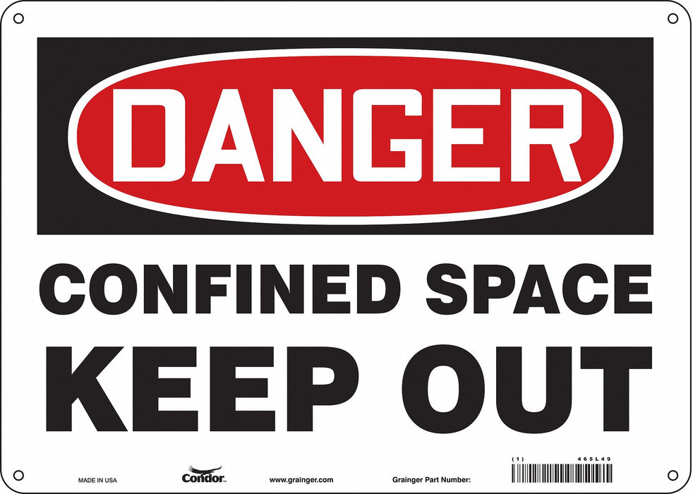 Safety Sign 10 in x 14 in Aluminum