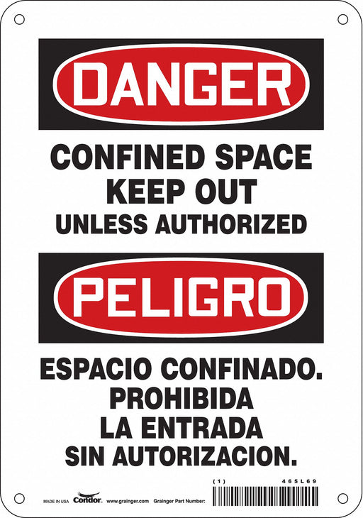 Safety Sign 10 inx7 in Polyethylene