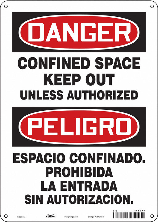 Safety Sign 14 inx10 in Polyethylene