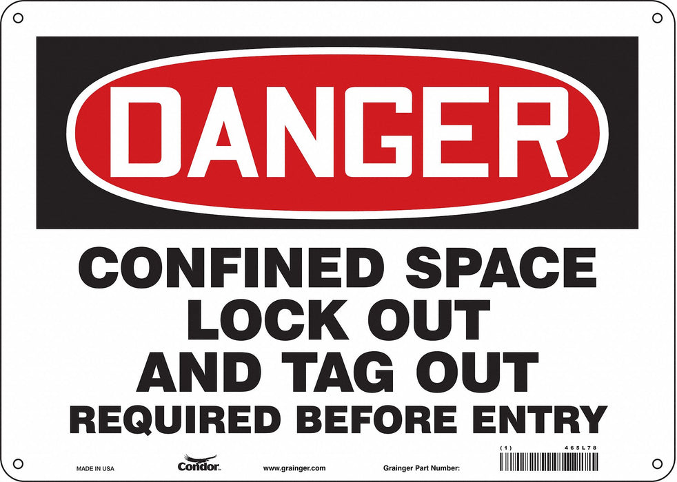Safety Sign 10 inx14 in Polyethylene