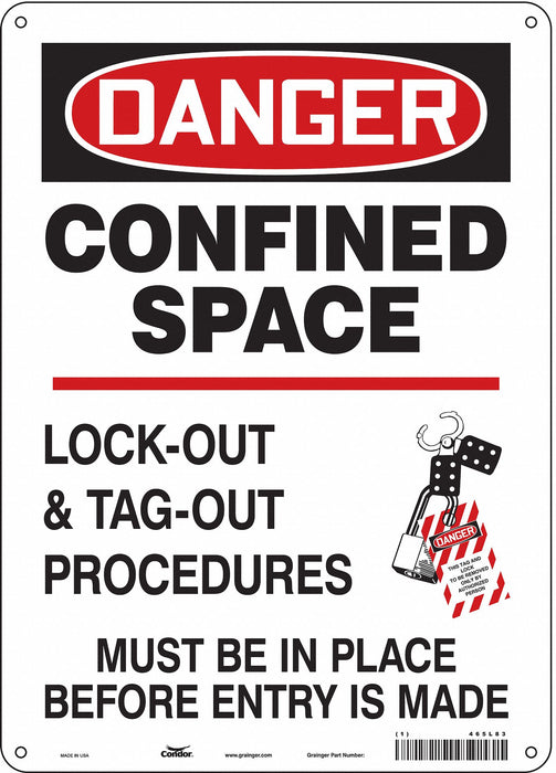 J8749 Safety Sign 14 in x 10 in Aluminum