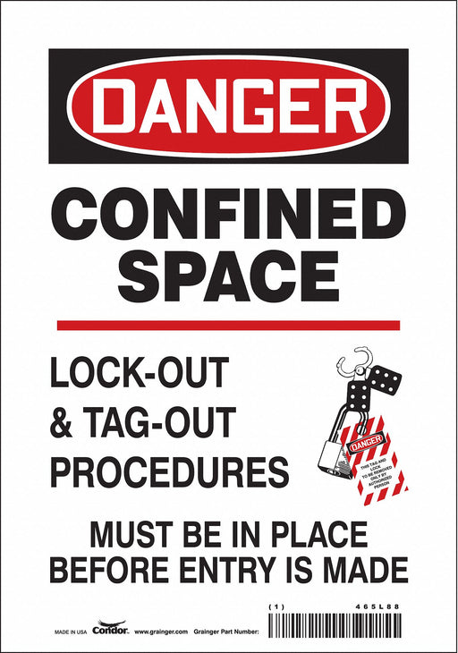 J8749 Safety Sign 10 in x 7 in Vinyl