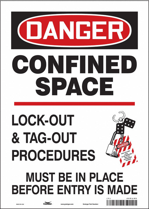 J8749 Safety Sign 14 inx10 in Vinyl