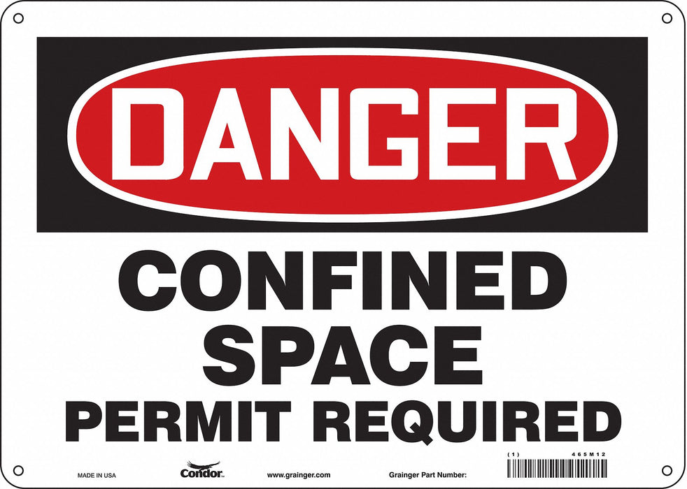 Safety Sign 10 inx14 in Polyethylene