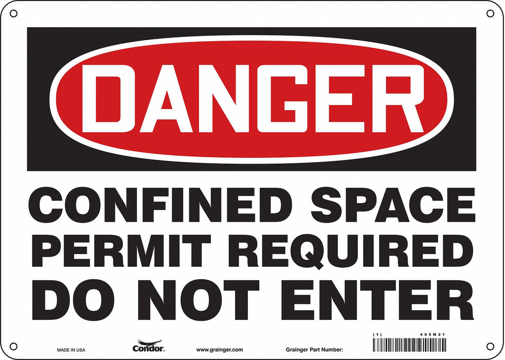 Safety Sign 10 inx14 in Polyethylene