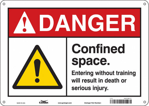 Safety Sign 10 in x 14 in Polyethylene