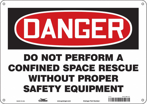 Safety Sign 10 in x 14 in Polyethylene