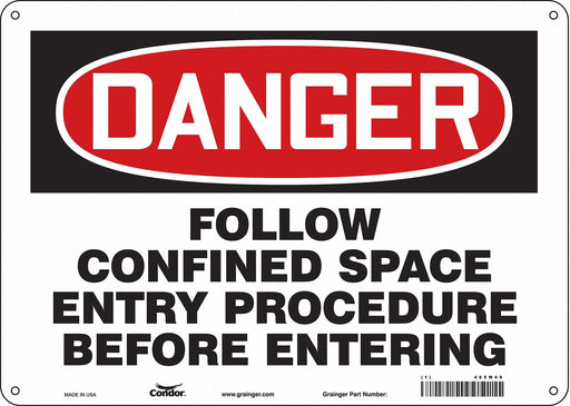 Safety Sign 10 inx14 in Aluminum