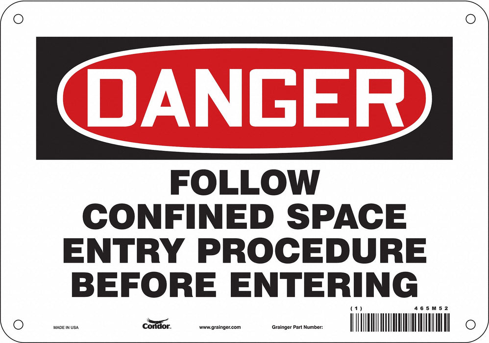 Safety Sign 7 inx10 in Polyethylene