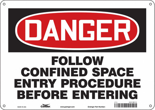 Safety Sign 10 inx14 in Polyethylene