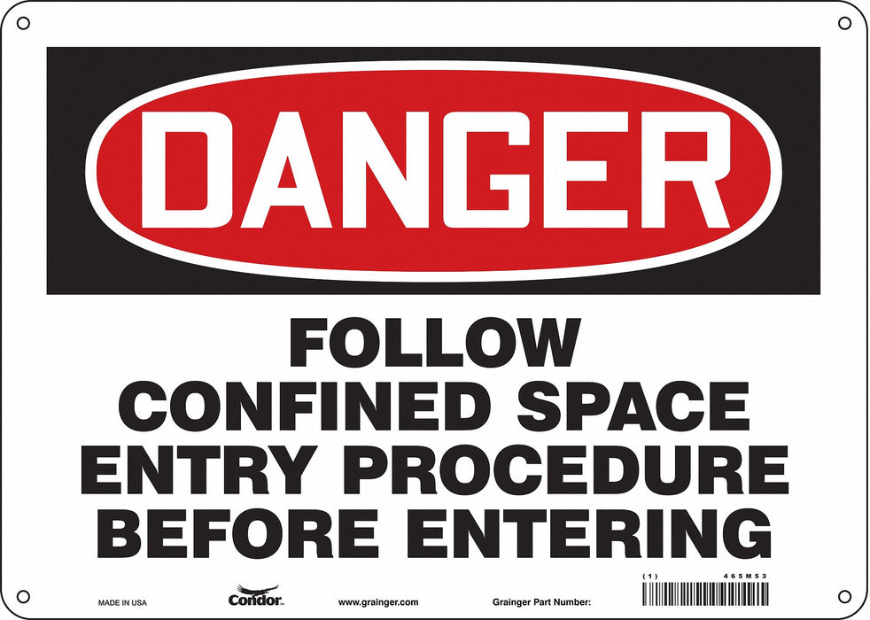 Safety Sign 10 inx14 in Polyethylene
