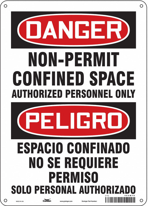 Safety Sign 14 in x 10 in Polyethylene