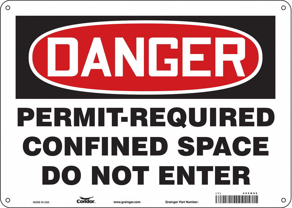J6941 Safety Sign 10 inx14 in Polyethylene