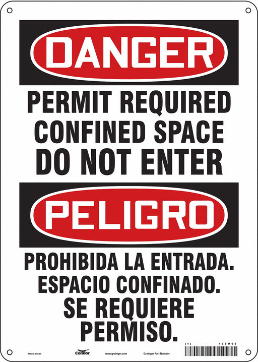 Safety Sign 14 inx10 in Polyethylene
