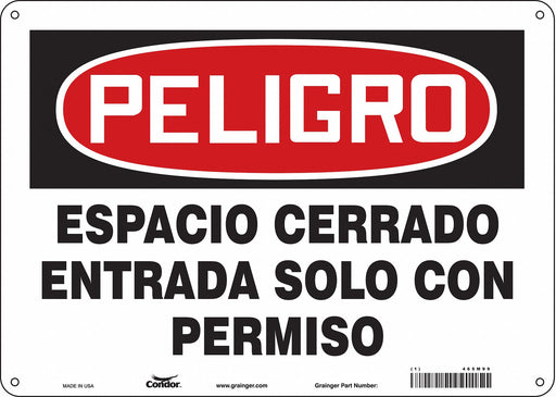 Safety Sign 10 in x 14 in Aluminum
