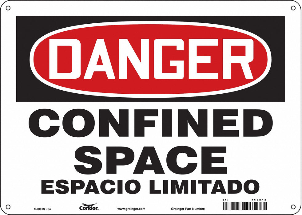 Safety Sign 10 in x 14 in Polyethylene