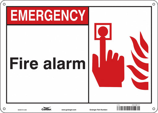 Safety Sign 10 in x 14 in Aluminum