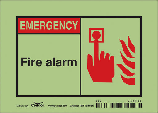 Safety Sign 5 in x 7 in Glow Vinyl